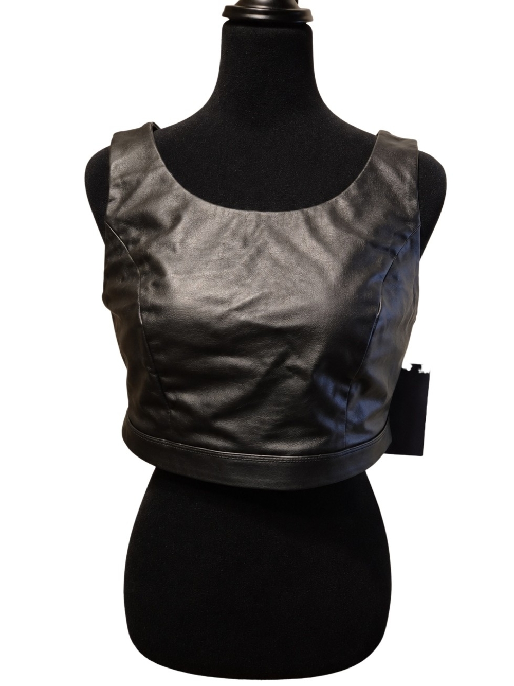 NWT Torrid Active Black Faux Leather Strappy Sports Bra Size 12